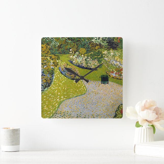 Garden vid Auvers, Vincent van Gogh Fyrkantig Klocka (Hem)