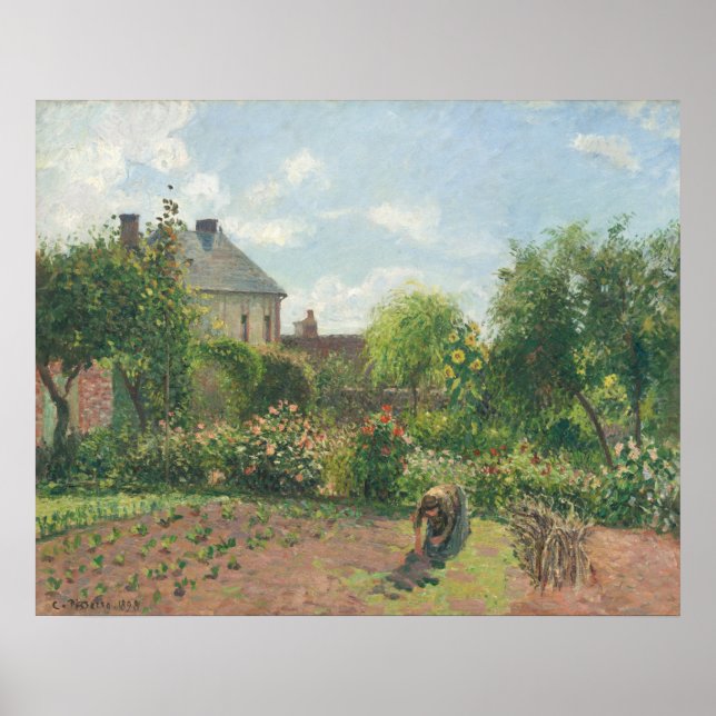 Garden vid Eragny - Camille Pissarro Fine Art Poster (Framsidan)