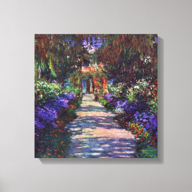 Garden vid Giverny av Claude Monet Canvastryck (Framsida)