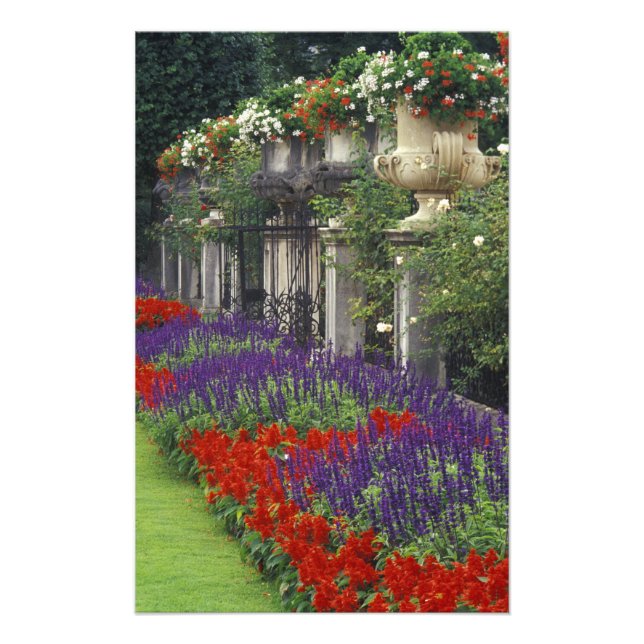 Garden vid Mirabell Palace, Salzburg, Österrike Fototryck (Framsidan)