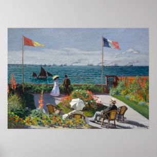 Garden vid Sainte-Adresse av Claude Monet Poster