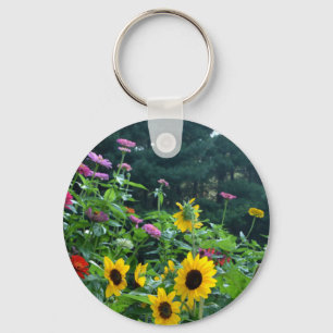 Garden View- Solros, daisy, kosmos Nyckelring