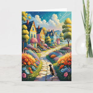Garden Village Note Card tom insida Kort