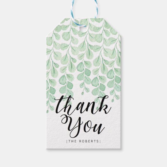 Garden Vine Watercolor | TACK Presentetikett (Framsidan)