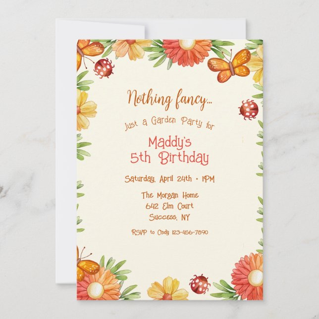 Garden Visitors Inbjudningar (Framsida)