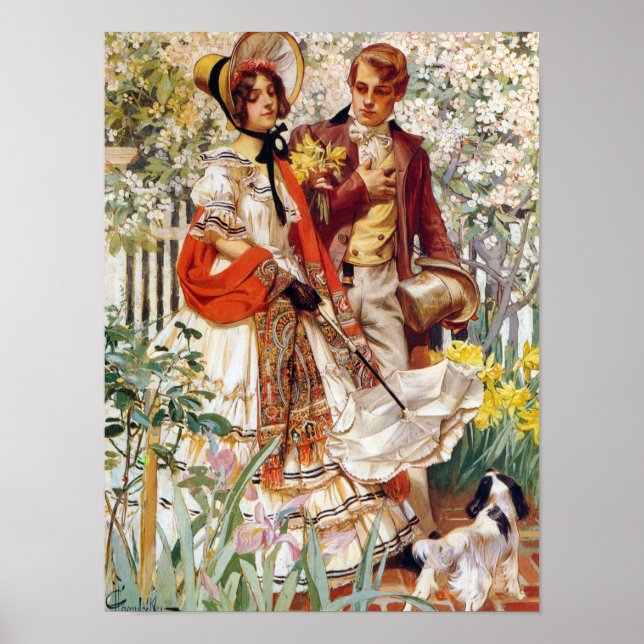 Garden Walk, 1904 av J. C. Leyendecker Poster (Framsidan)