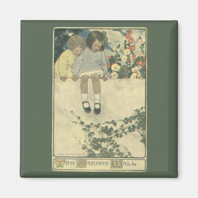 Garden Wall Jessie Willcox Smith, Vintage Children Magnet (Framsidan)