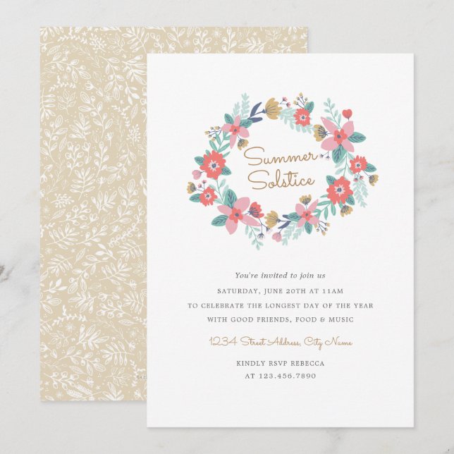 Garden Wandedräkt Sommarvätska Inbjudan (Fram/baksida)