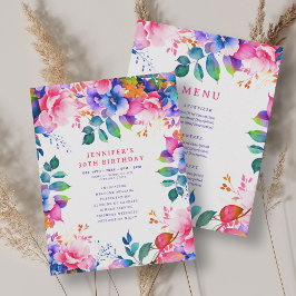 Garden Watercolor Blommigt 30 Birthday Program Men