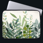 Garden-Watercolor Botanical Löv Laptop Fodral<br><div class="desc">Vattentärsfärg,  botaniskt löv laptop sleeve</div>