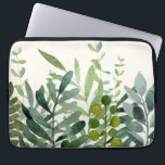 Garden-Watercolor Botanical Löv Laptop Fodral<br><div class="desc">Vattentärsfärg, botaniskt löv laptop sleeve</div>