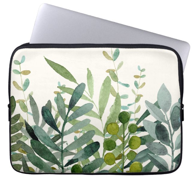 Garden-Watercolor Botanical Löv Laptop Fodral (Framsidan)