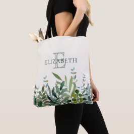 Garden-Watercolor Botanical Löv Personlig Tygkasse