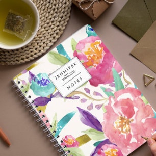 Garden Watercolor Personlig Anteckningsbok