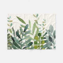 Garden - Watercolor Rustic Botanical Löv Fleecefilt