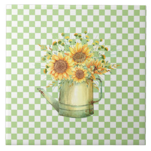 Garden Watering can Sunblommor Kakelplatta