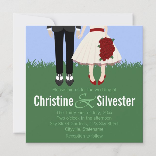 Garden Wedding, 5,25x5,25 bröllop Inbjudningar (Framsida)