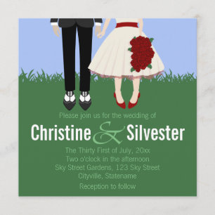 Garden Wedding, 5,25x5,25 bröllop Inbjudningar
