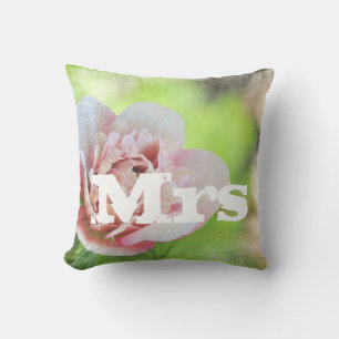 Garden Wedding Blommigt Rosa Peony Pillow Kudde