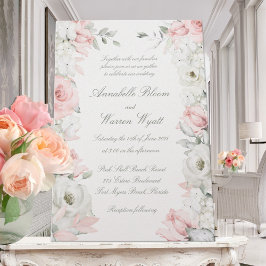 Garden Wedding Blommigt & Vit ros Inbjudningar