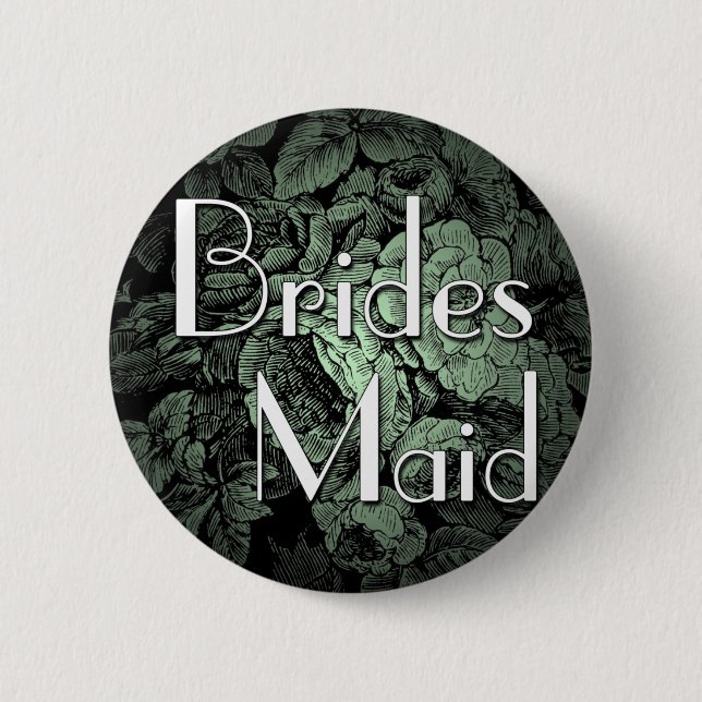 Garden Wedding Button: Bridesmaid Knapp (Framsida)