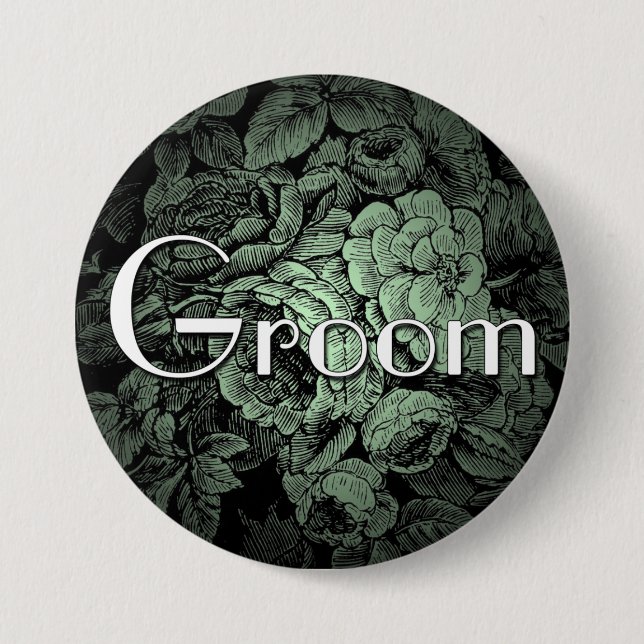 Garden Wedding Button: Groom Knapp (Framsida)