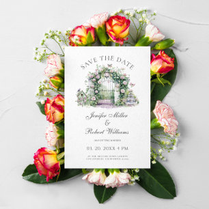 Garden Wedding Party Blommigt Garden Door Inbjudningar