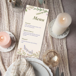 Garden Wedding Reception Menu Meny