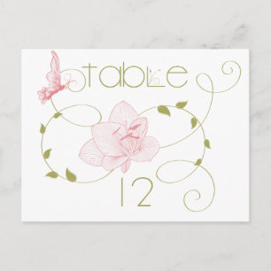 Garden Wedding Rosa Lilies Bord Card Vykort