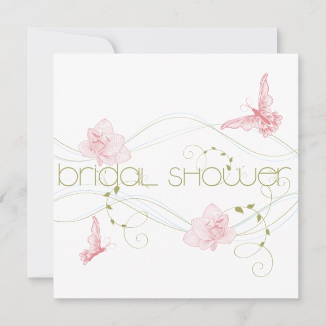 Garden Wedding Rosa Lilies Möhippa Inbjudningar (Framsida)