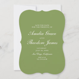 Garden Wedding Save the Date Die-Cut Green Inbjudningar