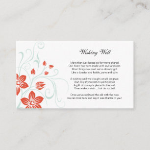 Garden Weddings - Orange i Blue Wishing well Tilläggskort