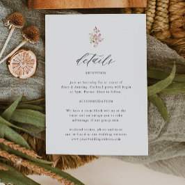 Garden Whimsical Blommigt Elegant bröllop Tilläggskort