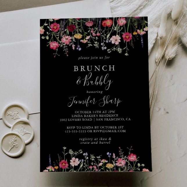 Garden WildblomBrunch och Bubly Möhippa Inbjudningar (Skapare uppladdad)