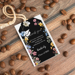 Garden Wildbloms tack till Studentfest Gift Presentetikett