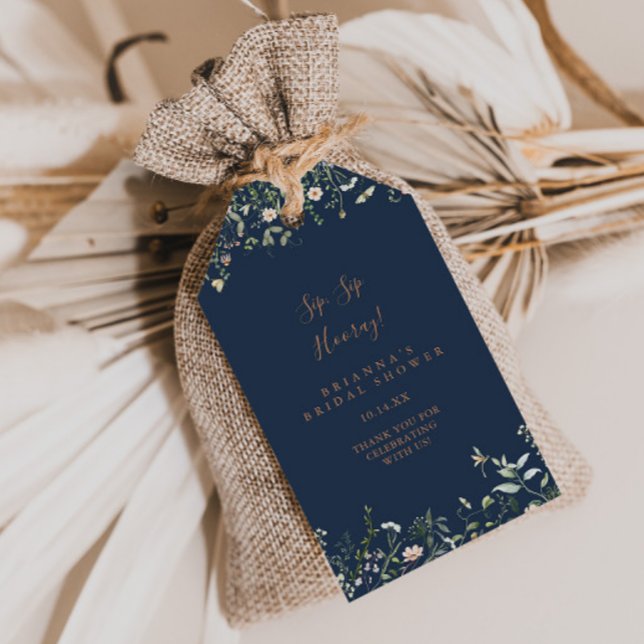 Garden Wildflower Sip Sip Hooray Bridal Shower Presentetikett (Skapare uppladdad)