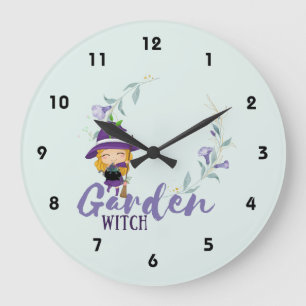 GARDEN WITCH - Anpassa med text, stavning, sigil Stor Klocka