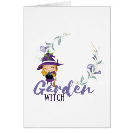 GARDEN WITCH - Personalisera med text, stavning, s Hälsningskort