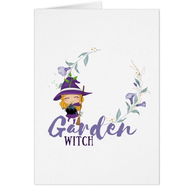 GARDEN WITCH - Personalisera med text, stavning, s Hälsningskort (Framsidan)