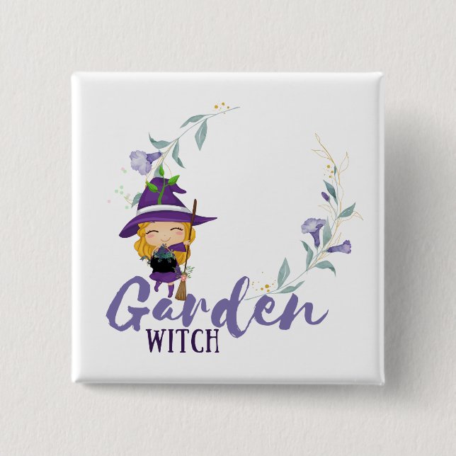 GARDEN WITCH - Personalisera med text, stavning, s Knapp (Framsida)