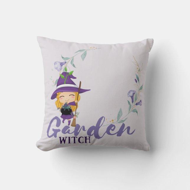 GARDEN WITCH - Personalisera med text, stavning, s Kudde (Framsida)