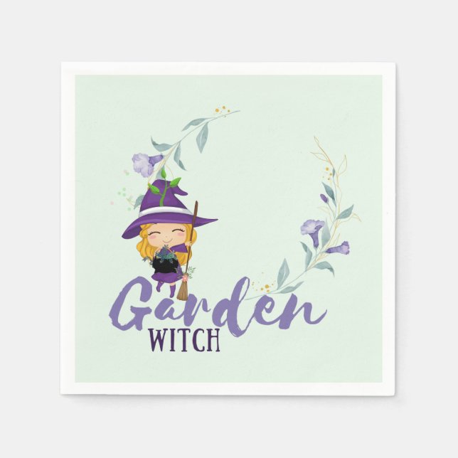 GARDEN WITCH - Personalisera med text, stavning, s Pappersservett (Framsidan)