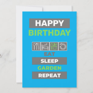 Gardener Birthday Card - Eat Sömn Garden Repeat