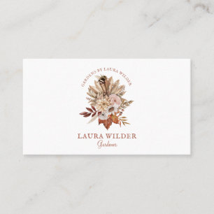Gardener Boho Terracotta Cream Blommigt Visitkort