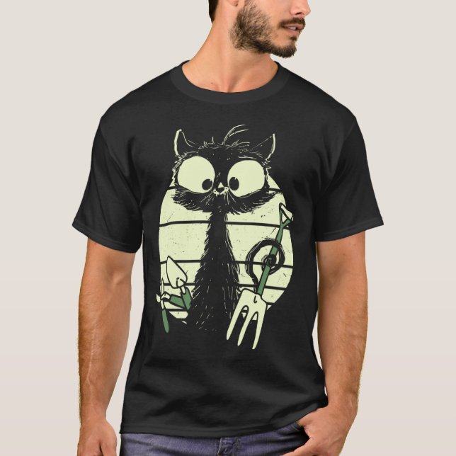 Gardener Cat Gardening Cat Cute Cat With Digging F T Shirt (Framsida)