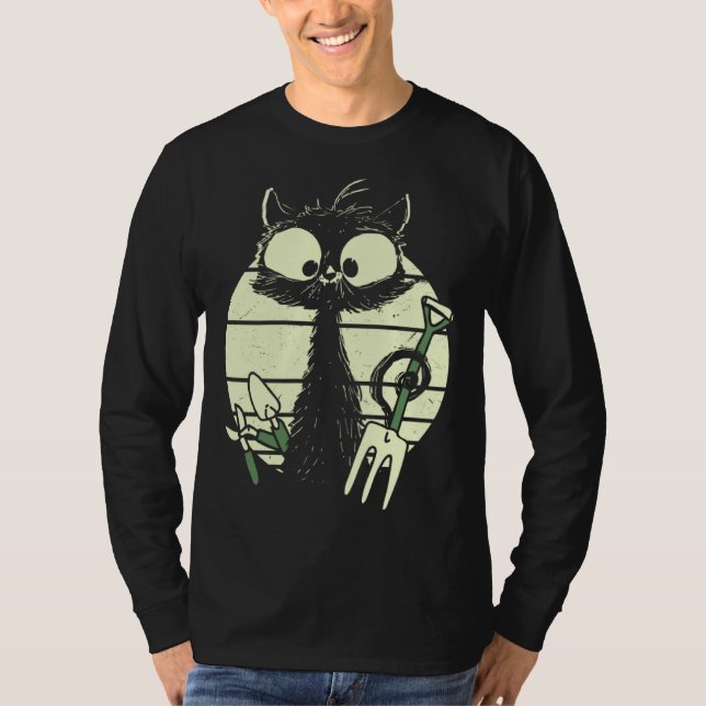 Gardener Cat Gardening Cat Cute Cat With Digging F T Shirt (Framsida)