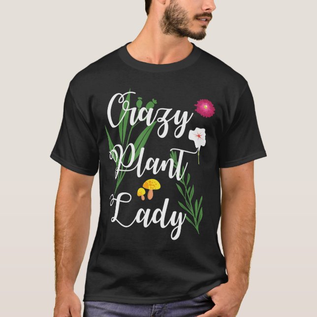 Gardener Crazy Plant Dam  T Shirt (Framsida)