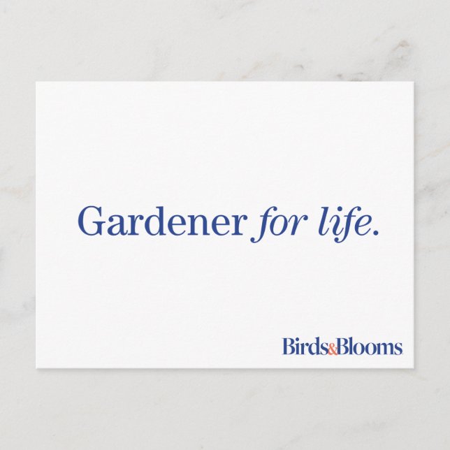 Gardener for Life Vykort (Framsida)