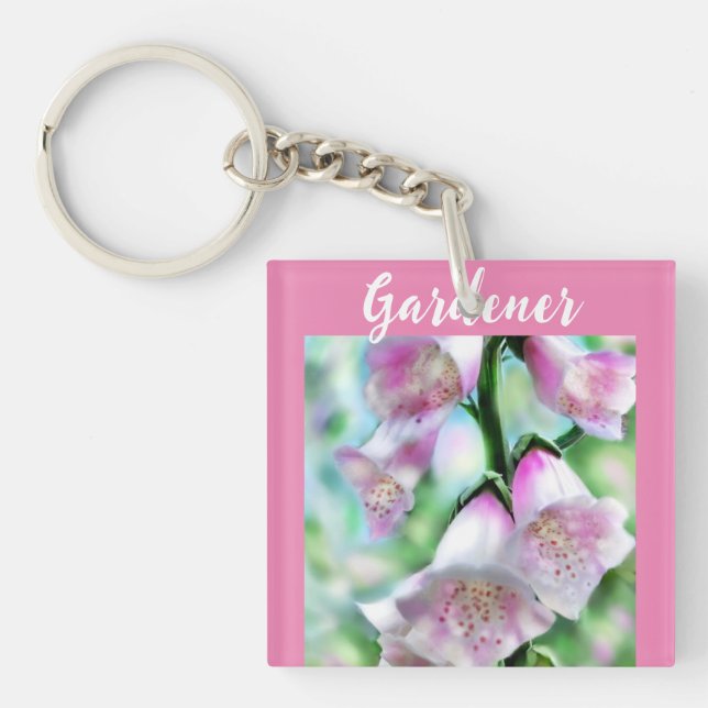 Gardener Foxglove Flowers Painting Art Blommigt Ro (Framsidan)