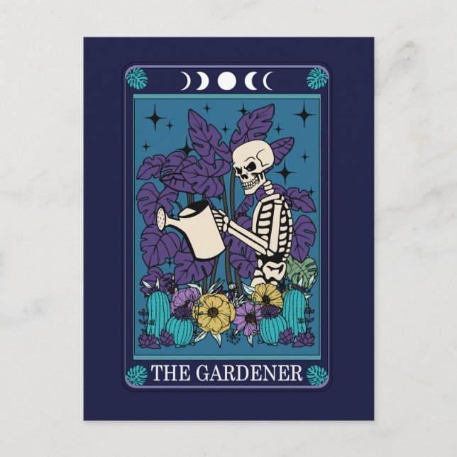Gardener Funny Tarot Garden Vykort (Framsida)